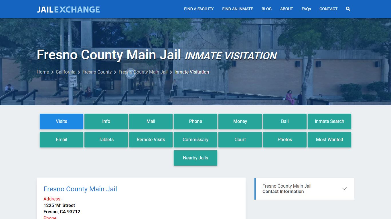 Inmate Visitation - Fresno County Main Jail, CA - Jail Exchange